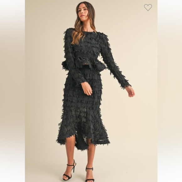 #115 FRINGE CHIFFON RUFFLED TOO AND HIGH LOW MODI SKIRT - Picture 3 of 10